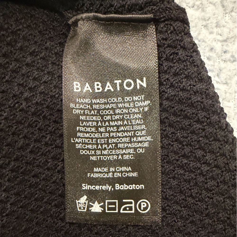 Babaton Black Ribbed Knit Top L NWOT - Picture 4 of 5